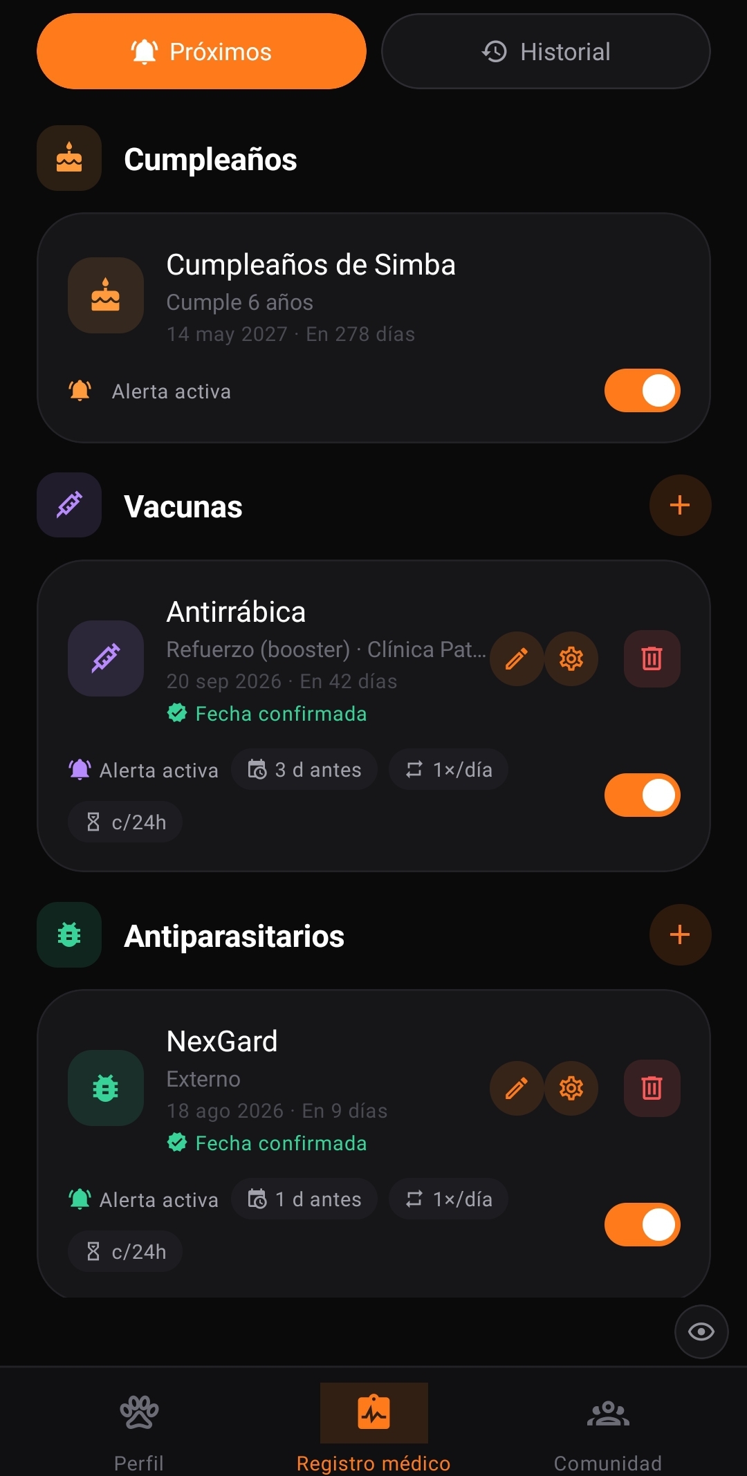 Recordatorios